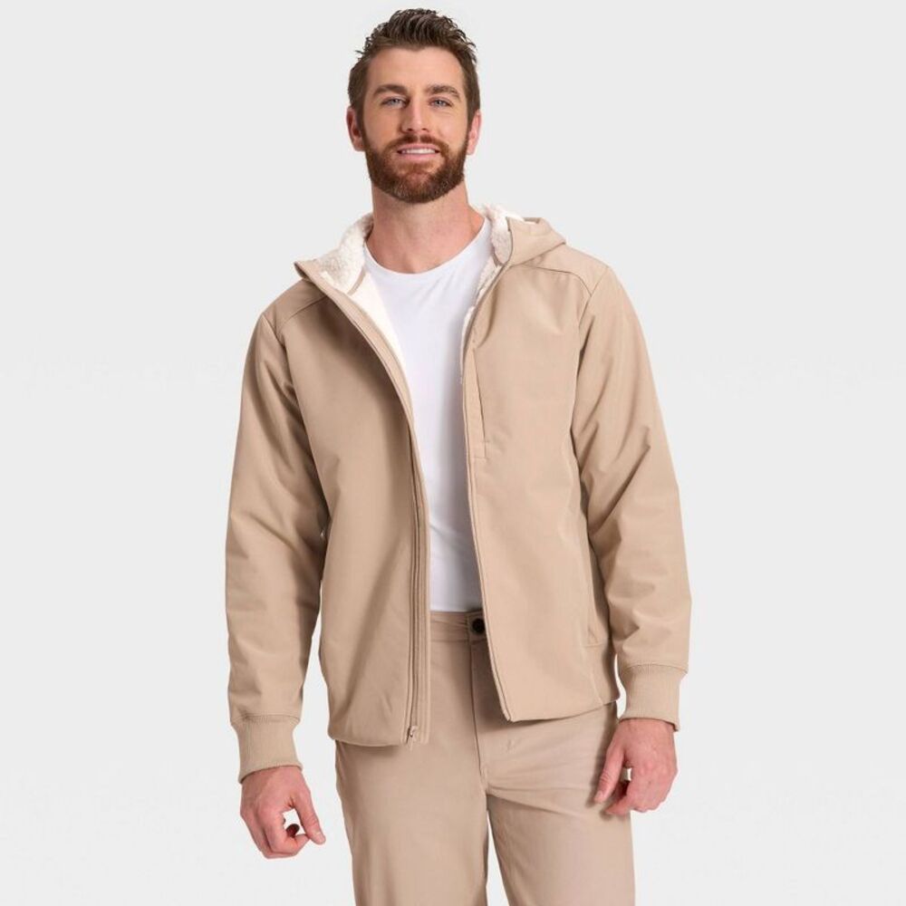 Open Box - All In Motion - Men's Soft Shell Fleece Jacket - All In Tan - Picture 3 of 3